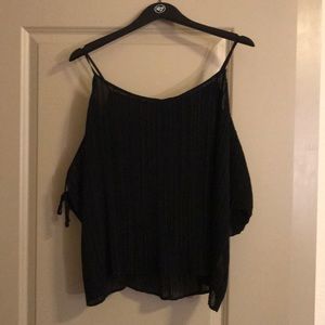 Black cold shoulder top